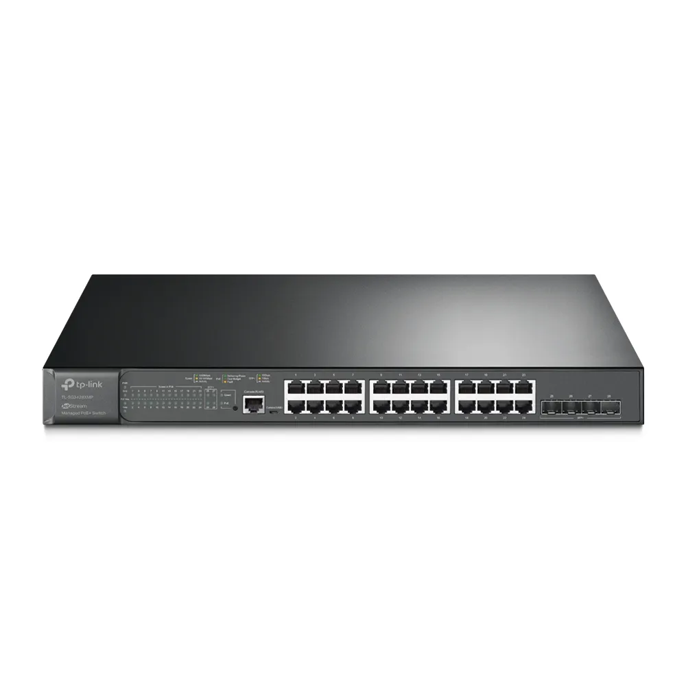 [TL-SG3428XMP] Switch TP-LINK TL-SG3428XMP | 24 Puertos Gigabit PoE at/af, 4 SFP 10Gbps